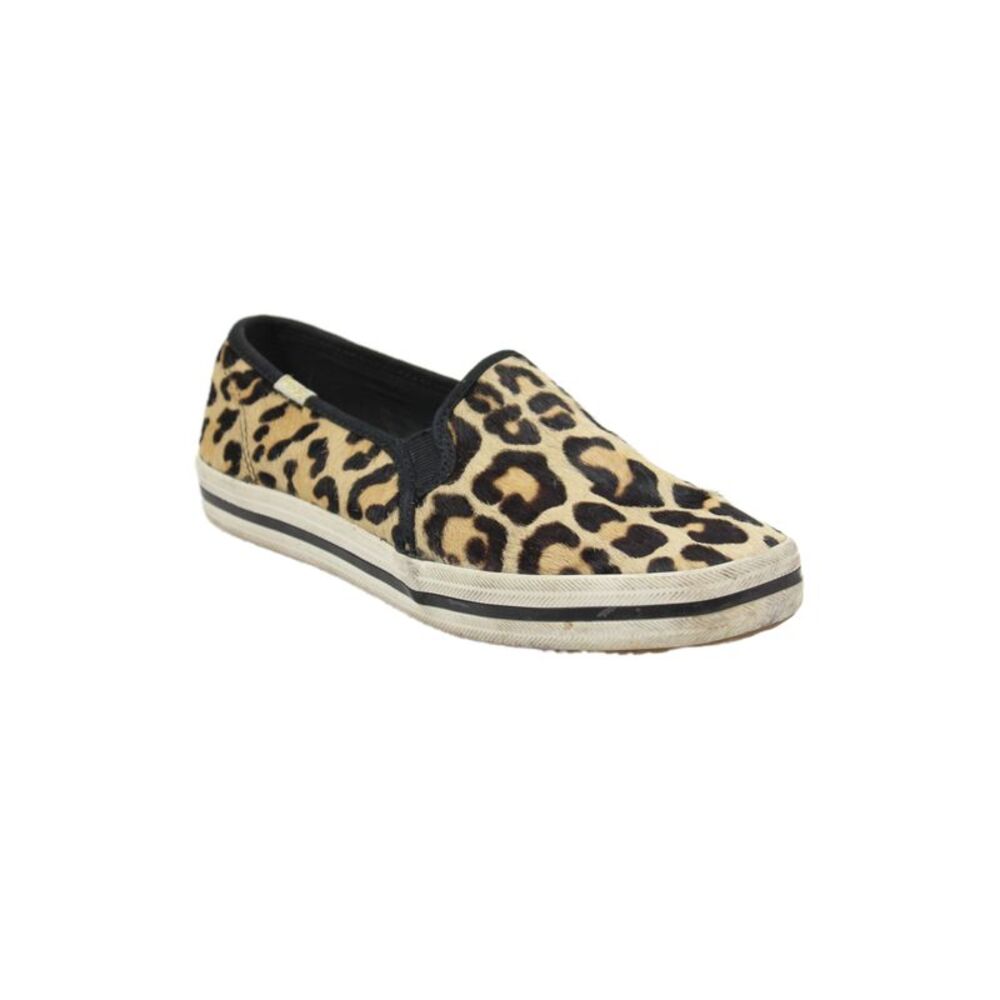 Keds x Kate Spade Womens Animal Print Slide On Sneakers Beige Brown Size 6